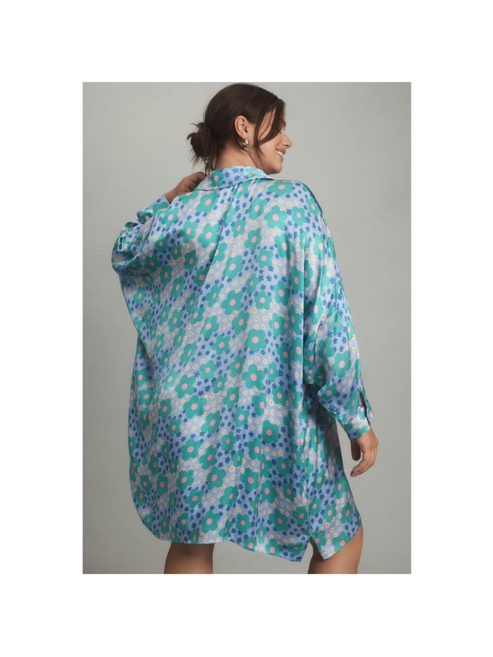 Anthropologie Corey Lynn
Calter Printed Shirt Dress Long Sleeve Blue Size2X NWOT - Picture 2 of 14